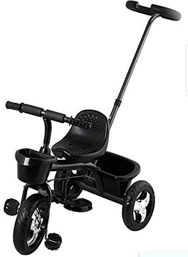 CR18 COLLECTION Stylish Baby Tricycle, Plug N Play Kids Trike Ride On With Storage Space & Parental Handle, Unisex Kids Tricycle, Age 1.5-10 Y, Black - Image 1